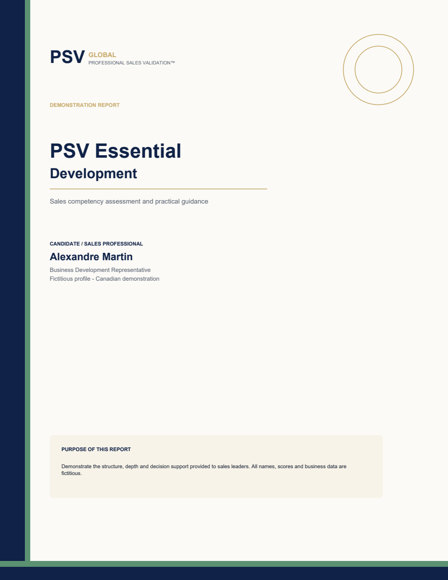 PSV Essential Development report cover