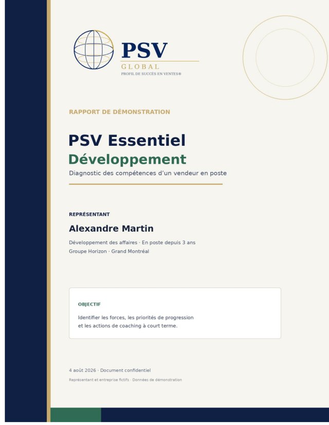 Couverture du rapport PSV Essentiel Développement